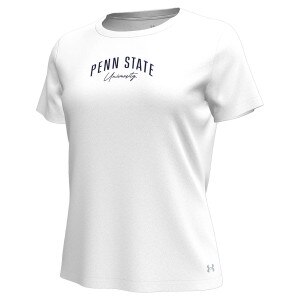 women's white Under Armour performance short sleeve t-shirt Penn State University